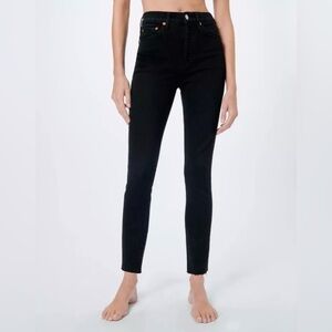 Re/Done Originals Women’s High Rise Ankle Crop Stretch in Black, size 26 BNWT!